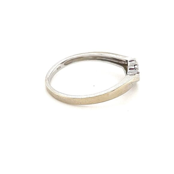 10K White Gold 3-Small Diamonds Ring - Picture 5 of 11
